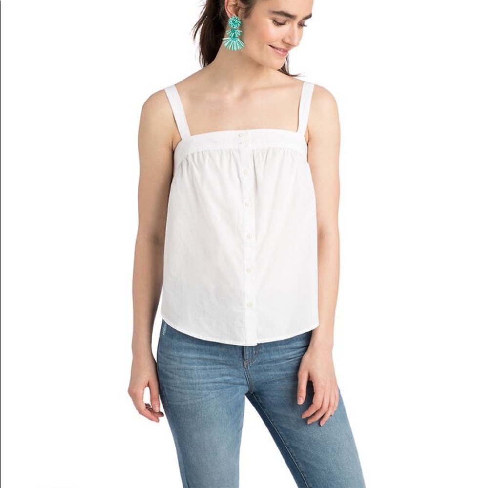 Vineyard Vines button up solid white tank top